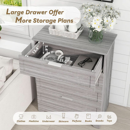Washed Grey Farmhouse 4 Drawer Distinctive Dresser