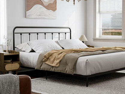 Adjustable Height Metal Headboard in Farmhouse Victorian Style