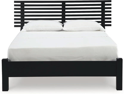 Modern Black Queen Slat Headboard Stylish Bedroom Design