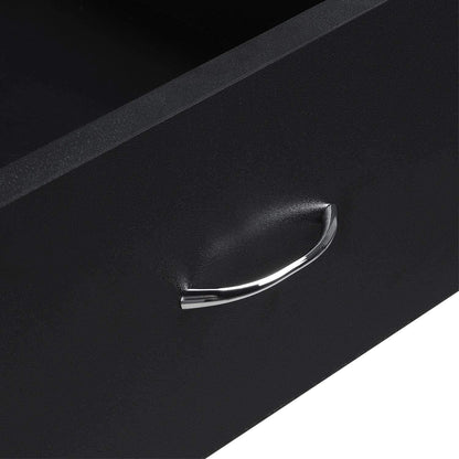 Black Wooden Computer Desk With Storage Drawer Cpu Stand