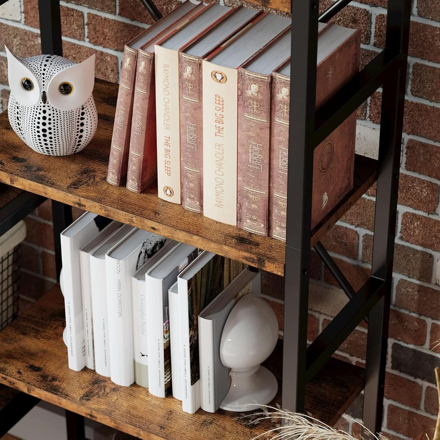 Triple Wide 5 Tier Industrial Bookshelf Matte Black