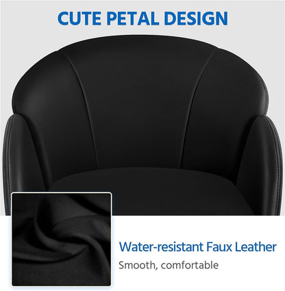 Black Velvet Upholstered Swivel Desk Chair For Office