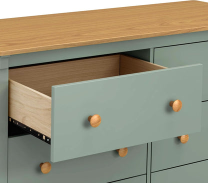 Shea Six Drawer Dresser Light Sage And Honey For Nursery