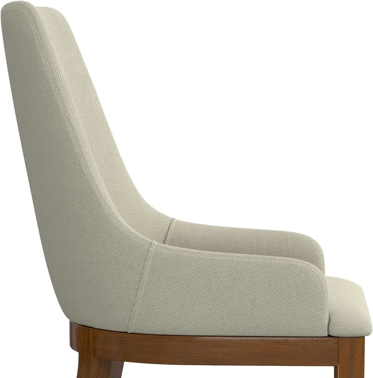 Stephanie Contemporary Dining Chair Set Of 2 In Natural Linen Look Fabric