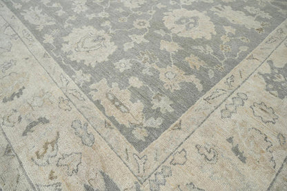 Multi Size Traditional Gray Wool Hand Knotted Turkish Oushak Oriental Rug