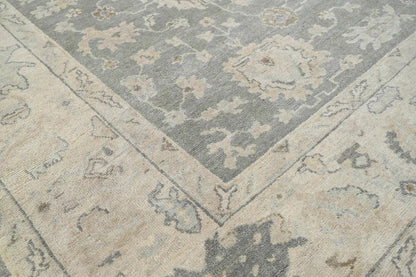 Multi Size Traditional Gray Wool Hand Knotted Turkish Oushak Oriental Rug