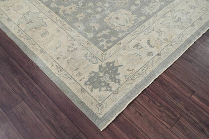 Multi Size Traditional Gray Wool Hand Knotted Turkish Oushak Oriental Rug
