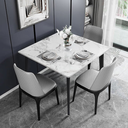 Square Sintered Stone Dining Table 31.5 Inch Modern Kitchen