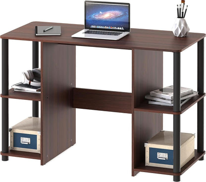 38 Inch Home Office Desk With Double Sided Shelves Cherry