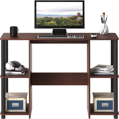 38 Inch Home Office Desk With Double Sided Shelves Cherry