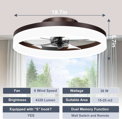 Smart Bladeless Ceiling Fan With Remote And LED Lights