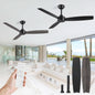 52 Inch Black Outdoor Ceiling Fans 2 Pack Damp Rated