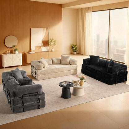 Grey Corduroy 81 Inch Ultracomfort Foldable SofaBed