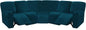 Velvet Seven Piece Sectional Recliner Sofa Cover Deep Teal