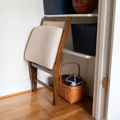 Kasi Brown Natural Rattan Cane Foldable Dining Side Chair