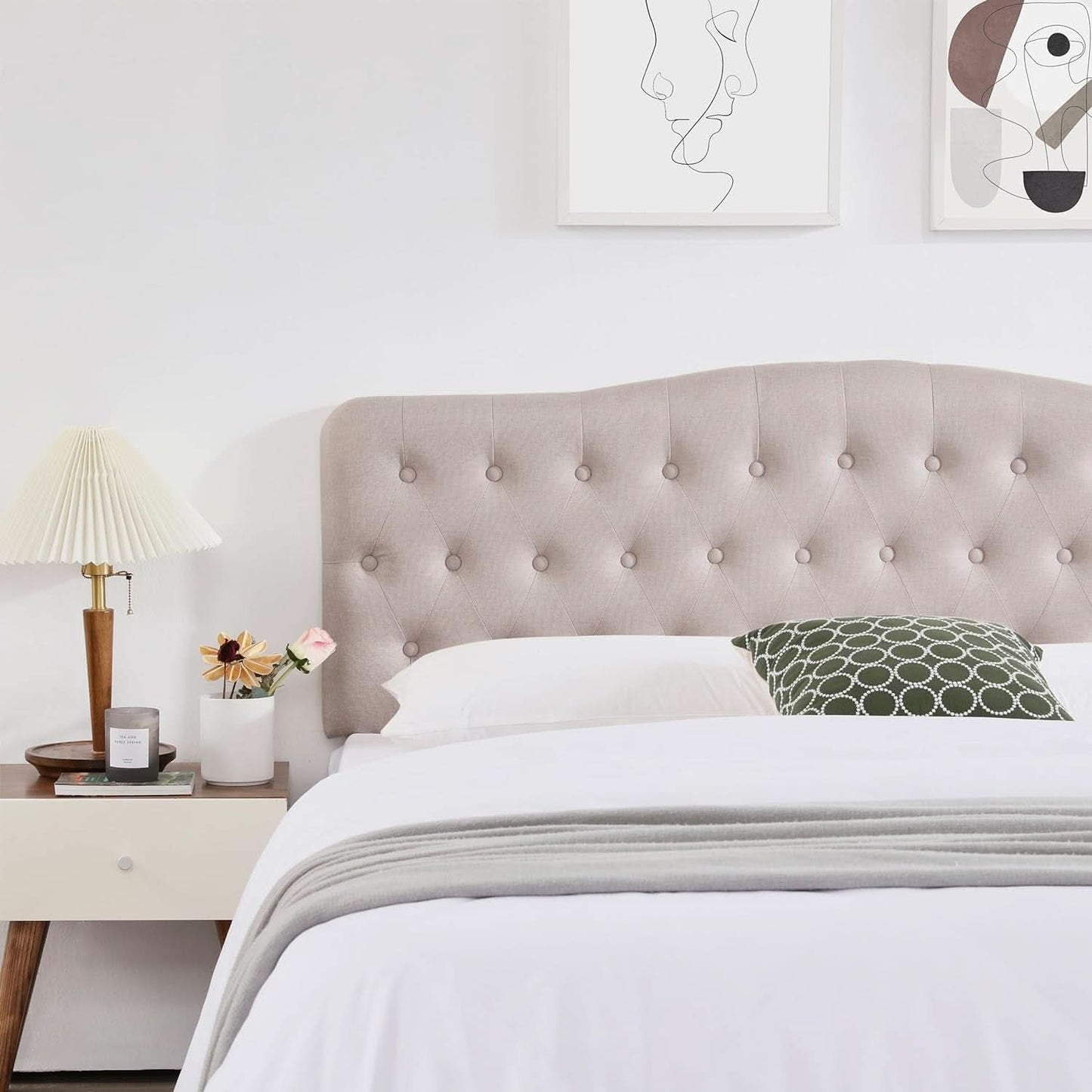 Upholstered Queen Headboard with Adjustable Height and Style