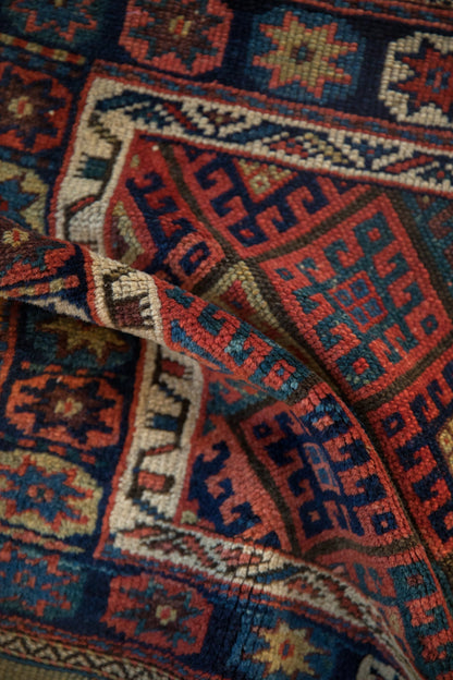 2x2.5 Antique Jaff Kurd Bag Face Square Rug Mat