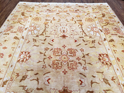 Vintage Turkish Oushak Area Rug 6x9, Wool Hand-Knotted