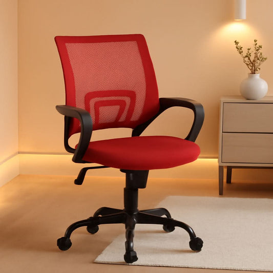 Ergonomic Mesh Office Chair With Lumbar Support Red