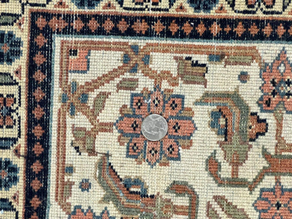 Indo Persian Bidjar Rug 6x10, Vintage Handmade Wool Carpet, Allover Pattern