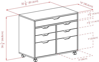Black Halifax Two Door Storage Cabinet With Four Drawers