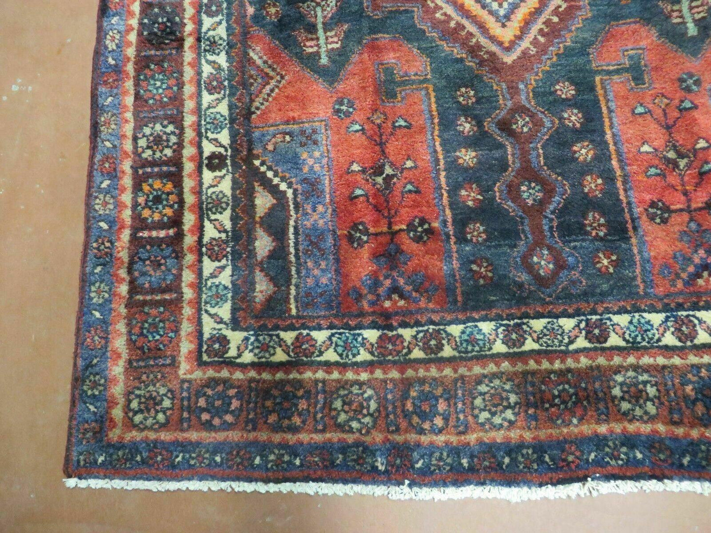4' X 9' Antique Handmade Turkish Tribal Oriental Geometric Wool Rug # 605