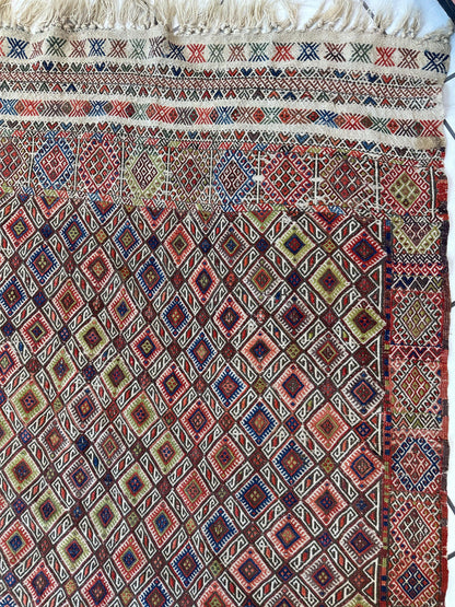Antique Turkish Jajim Wool Rug 5’6” x 14’5”