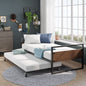 Twin Over Full Metal Bunk Beds With Trundle In Black