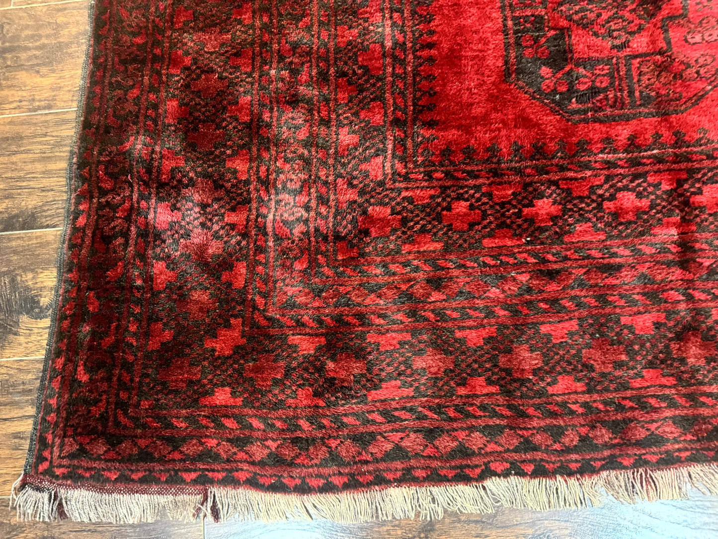 Afghan Turkoman Rug 9x10, Red Beshir Carpet, Tribal, Wool, Antique