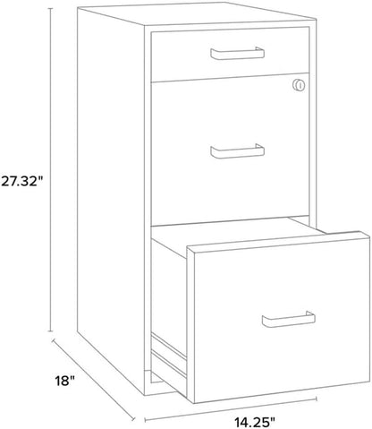 Blue 18In Deep 3 Drawer Metal File Cabinet Fully Assembled
