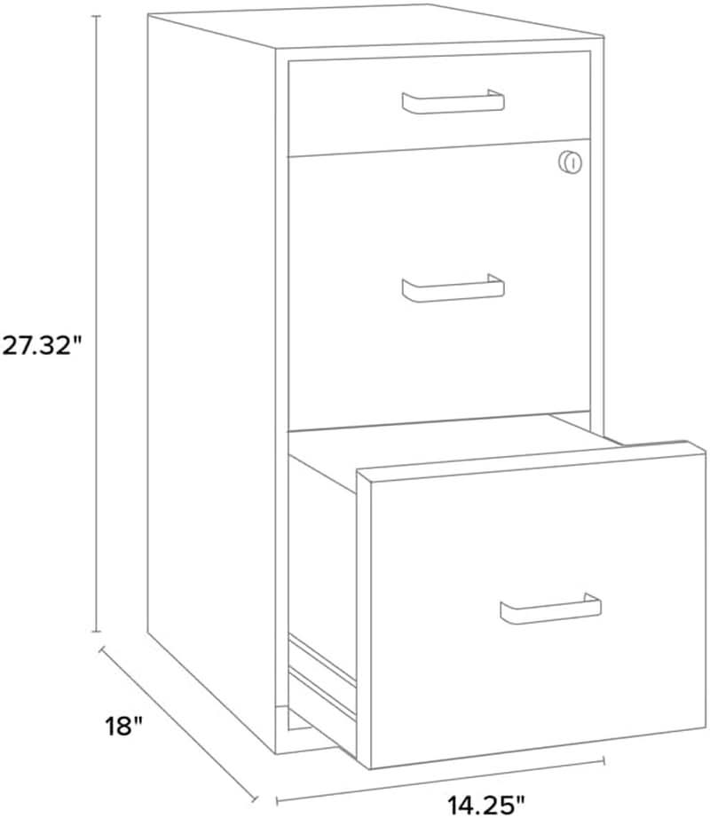 Space Solutions 18In Deep File Cabinet Arctic Silver