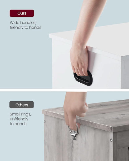 Cloud White PremiumStorage DeluxeBench With Hinges