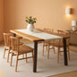 Acacia Wood Dining Table For 6 With Iron Legs IndoorOutdoor