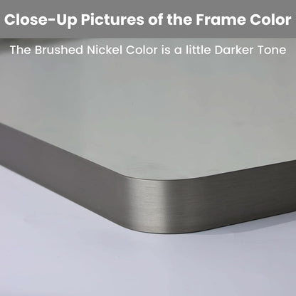 22x30 Inch Brushed Nickel Bathroom Mirror Anti Rust
