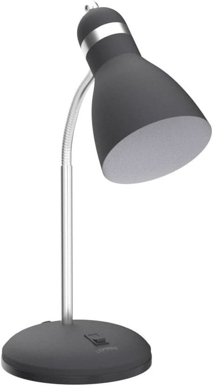 Matte Black Desk Lamp With Flexible Goose Neck Light