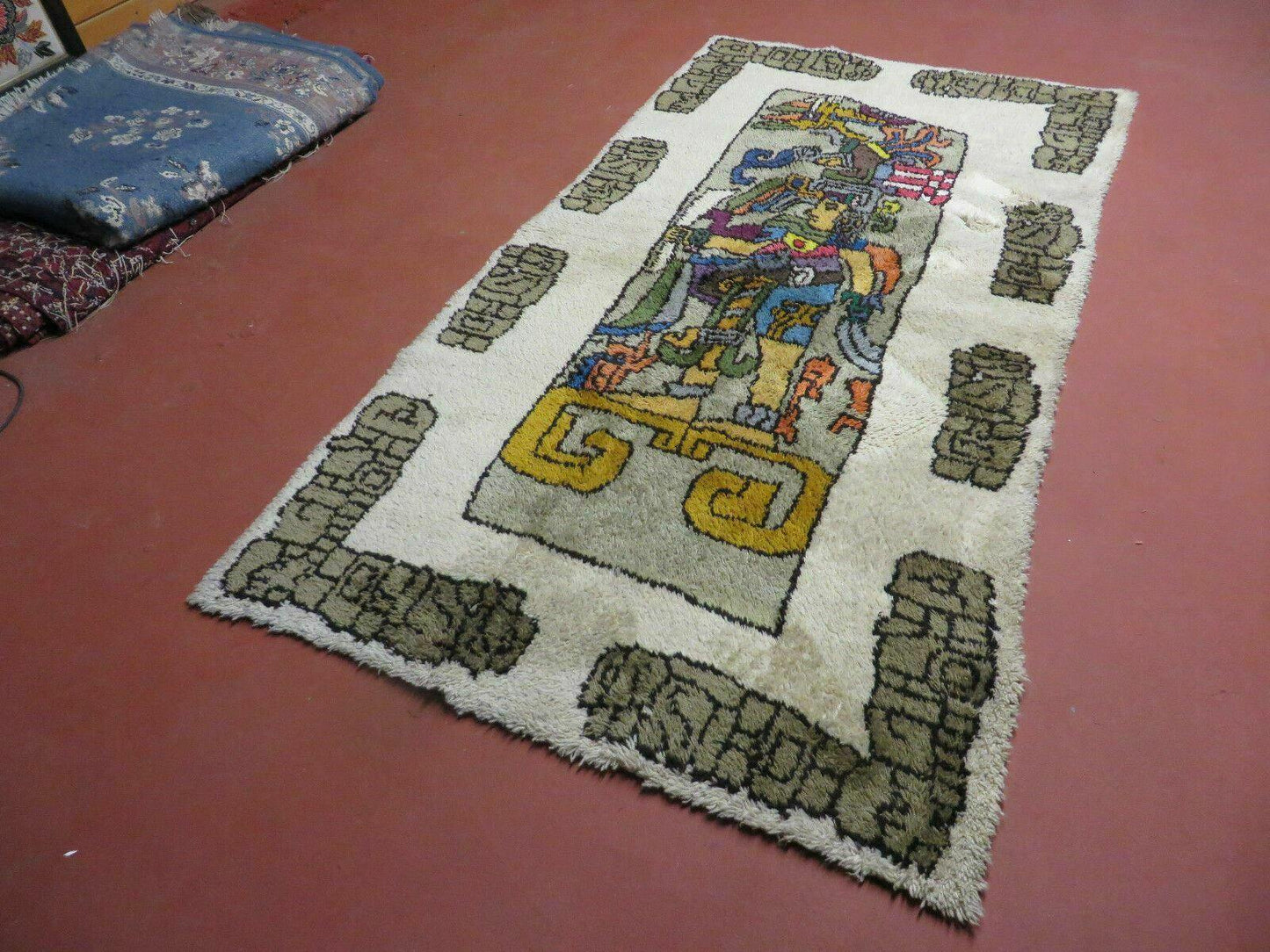 4' X 7' Vintage Handmade Knotted Tribal Nomadic Shag Wool Rug Carpet Prince
