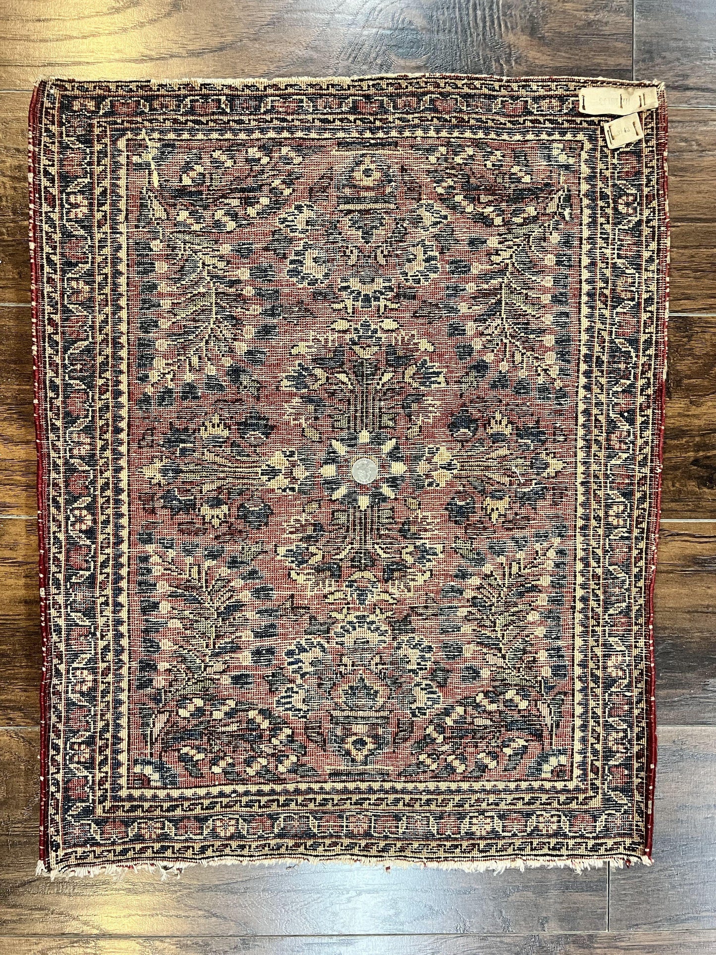 Antique Persian Sarouk Rug 2 x 2.5, Small Sarouk Carpet, Red Floral 1920s Red, Fine 170 KPSI, Wool Handmade Rug