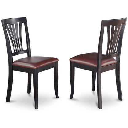 5 Piece Drop Leaf Dining Table Set Black Faux Leather