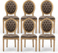 Brown PU Leather Upholstered Dining Chairs Set Of 6