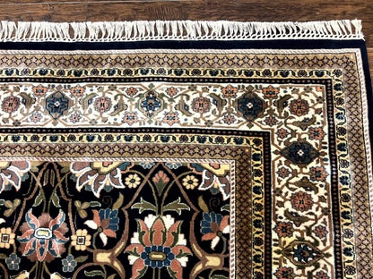 Indo Persian Bidjar Rug 6x10, Vintage Handmade Wool Carpet, Allover Pattern