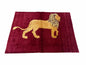 3.5 X 5 Handmade Rug Vintage New Rug Quality Wool Lion Red Veggy Dyes Pictorial