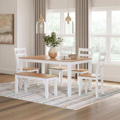 Dining Table Set White Mango Wood Contemporary Style Edition