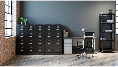 4 Drawer Vertical File Cabinet With Lock 22 Deep Black