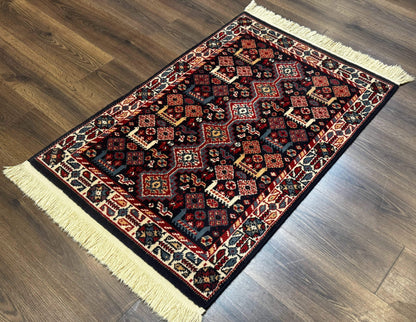 Small Karastan Rug 3x4, Yuruk Collection, Wool, Tribal, Geometric, Navy Blue