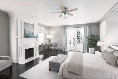 52 Inch Matte Silver LED Ceiling Fan With Integrated Light
