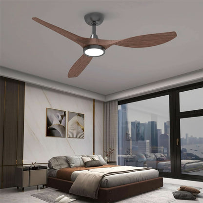 52 Inch Black Ceiling Fan With Lights And Remote Control
