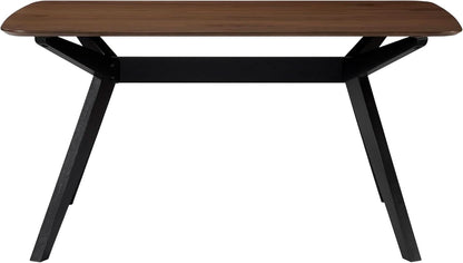Arley Modern Dining Table For 4 Walnut Brown Solid Wood