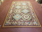 Aubusson Rug 6 x 9 Flat Weave Area Carpet European Design Flowers New Brown Rug Handmade Wool Hand-Knotted Aubusson Weave Medium Rug 6x9