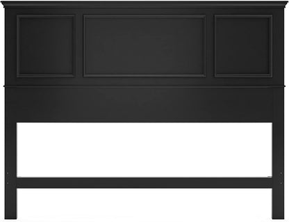 Stylish Black Queen Headboard with Raised Panel Design