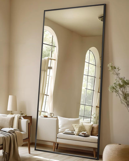 71x28 Inch Black Full Length Floor Mirror For Bedroom
